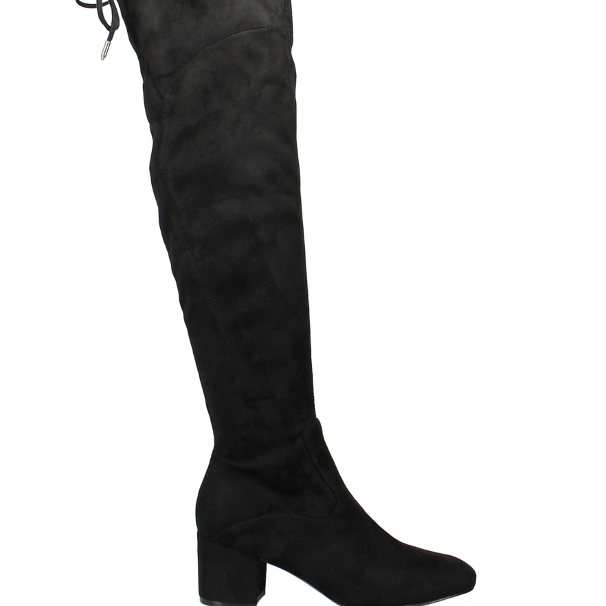 Marc Fisher Pretta Round Toe Tall Suede Boots Black
