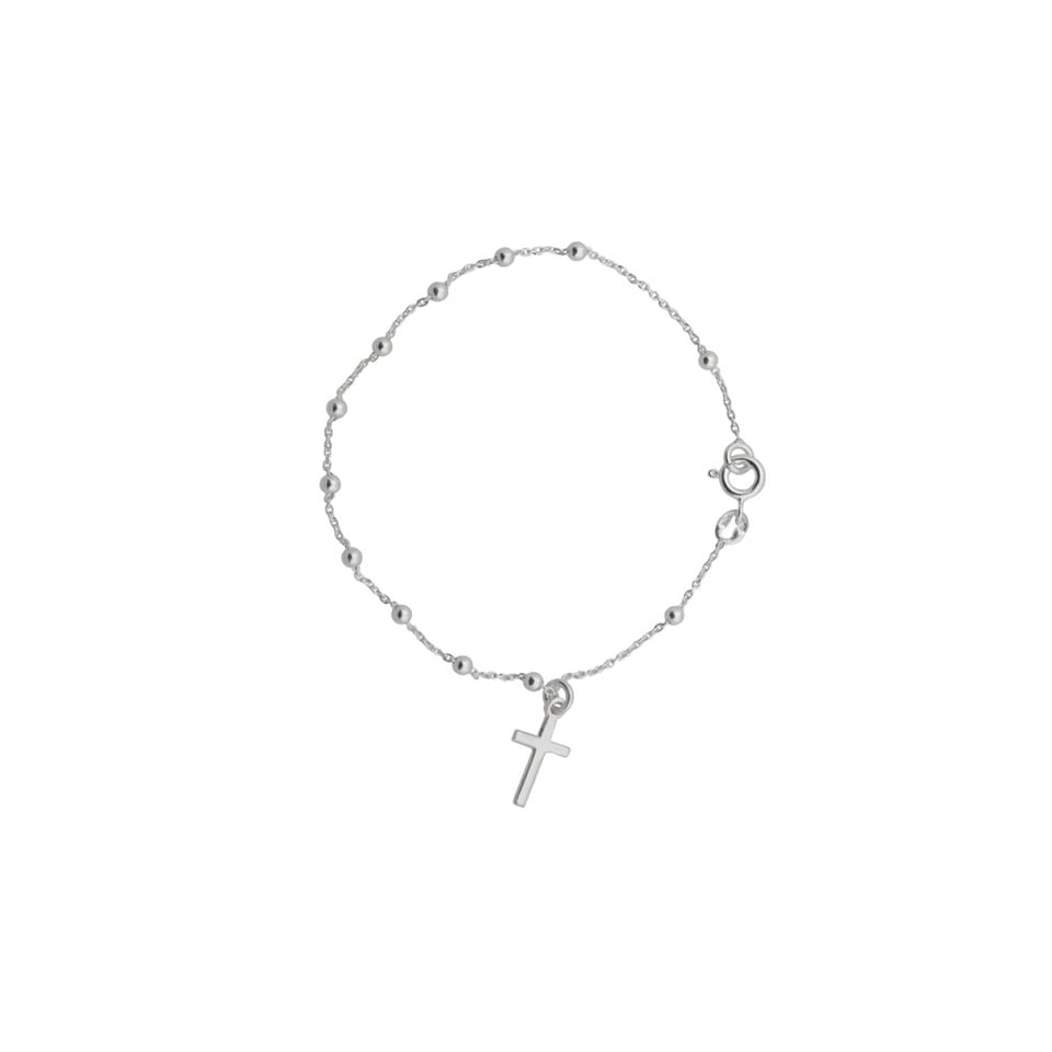 Comfort Linen Italian Made Solid Sterling Silver Rosary Bracelet