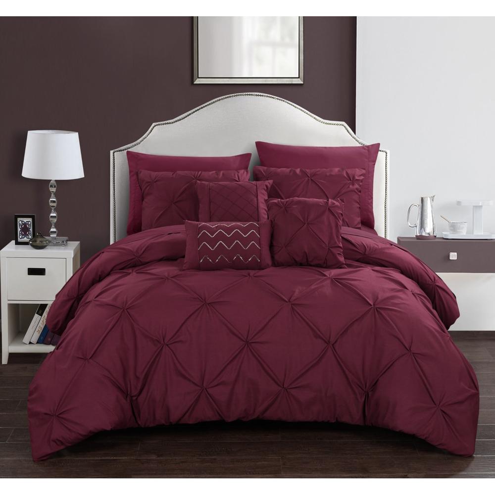 Chic Home Alvatore Pinch Pleated Bed in a Bag Comforter Set