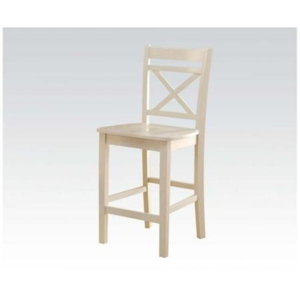 Saltoro Sherpi ACME Furniture 72547 Tartys Counter Height Chair (Set of 2), Cream
