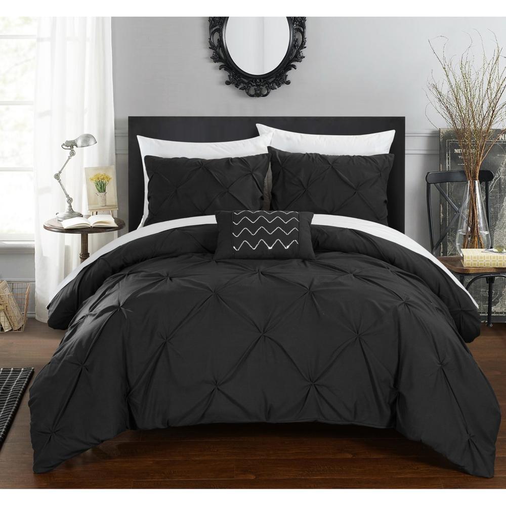 Chic Home 3 or 4 Piece Whitley Pinch Pleated ruffled and pleated complete Duvet Cover Set Shams and Decorative Pillows included