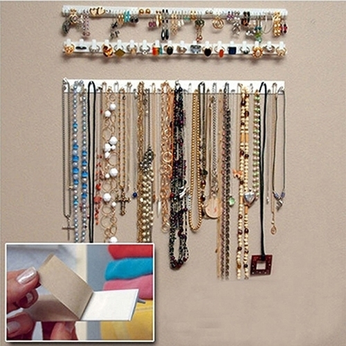 Generic 9 Pcs Adhesive Jewelry Hooks Wall Mount Storage Holder Organizer Display Stand