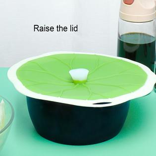 Generic Bowl Suction Cover Lotus Leaf Shape Dust-proof Silicone Microwave  Splatter Bowl Lid for Plates