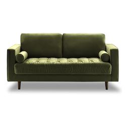 Gfurn Bente Tufted Velvet Loveseat 2-Seater Sofa - Green