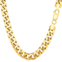 JewelryAffairs 14k Yellow Solid Gold Miami Cuban Link Chain Mens Bracelet, 6.2mm, 8.5"