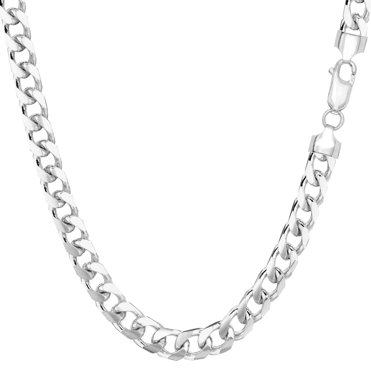 JewelryAffairs 14k White Solid Gold Miami Cuban Link Chain Mens Bracelet, 5mm, 8.5"