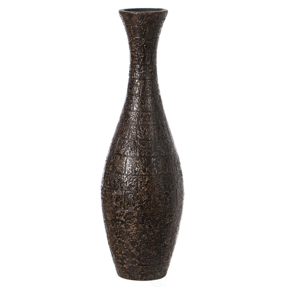 Uniquewise Modern Decorative Brown Textured Design Floor Flower Vase, for Living Room, Entryway or Dining Room, 31 inch