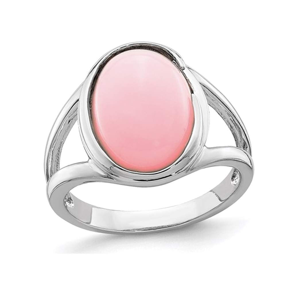 Gem And Harmony 3/5 Carat (ctw) Natural Pink Opal Ring in Sterling Silver