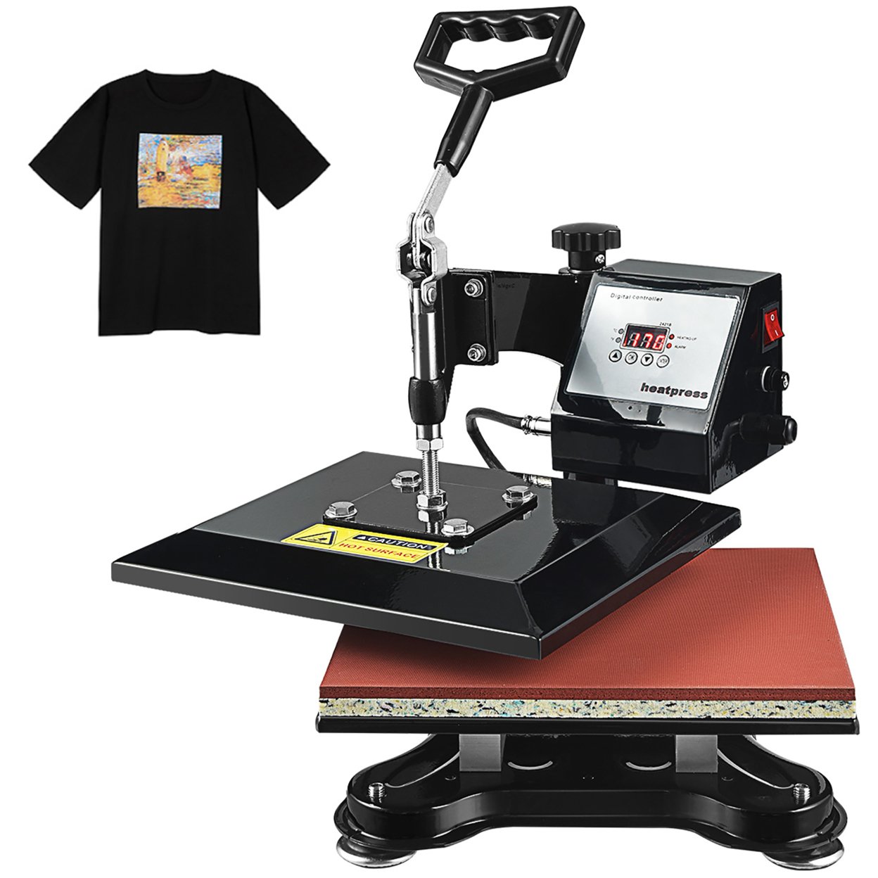 Costway 12'' x 10'' Heat Press Machine Swing-Away Digital Transfer Sublimation T-Shirt