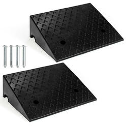 Costway 2 PCS 5" Rubber Car Curb Ramps for Vehicle Wheelchair Ramp W/ 4 Expansion Bolts