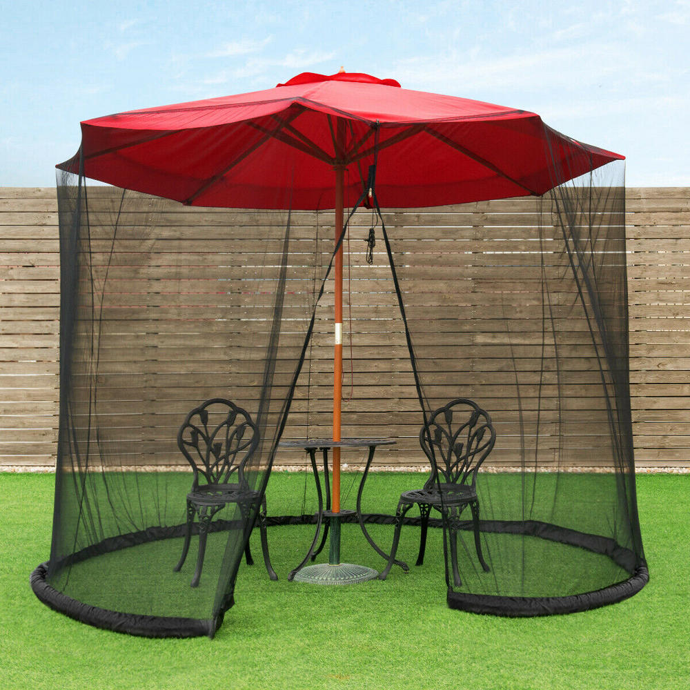 Gymax 9/10FT Umbrella Table Screen Cover Mosquito Bug Insect Net Outdoor Patio Netting