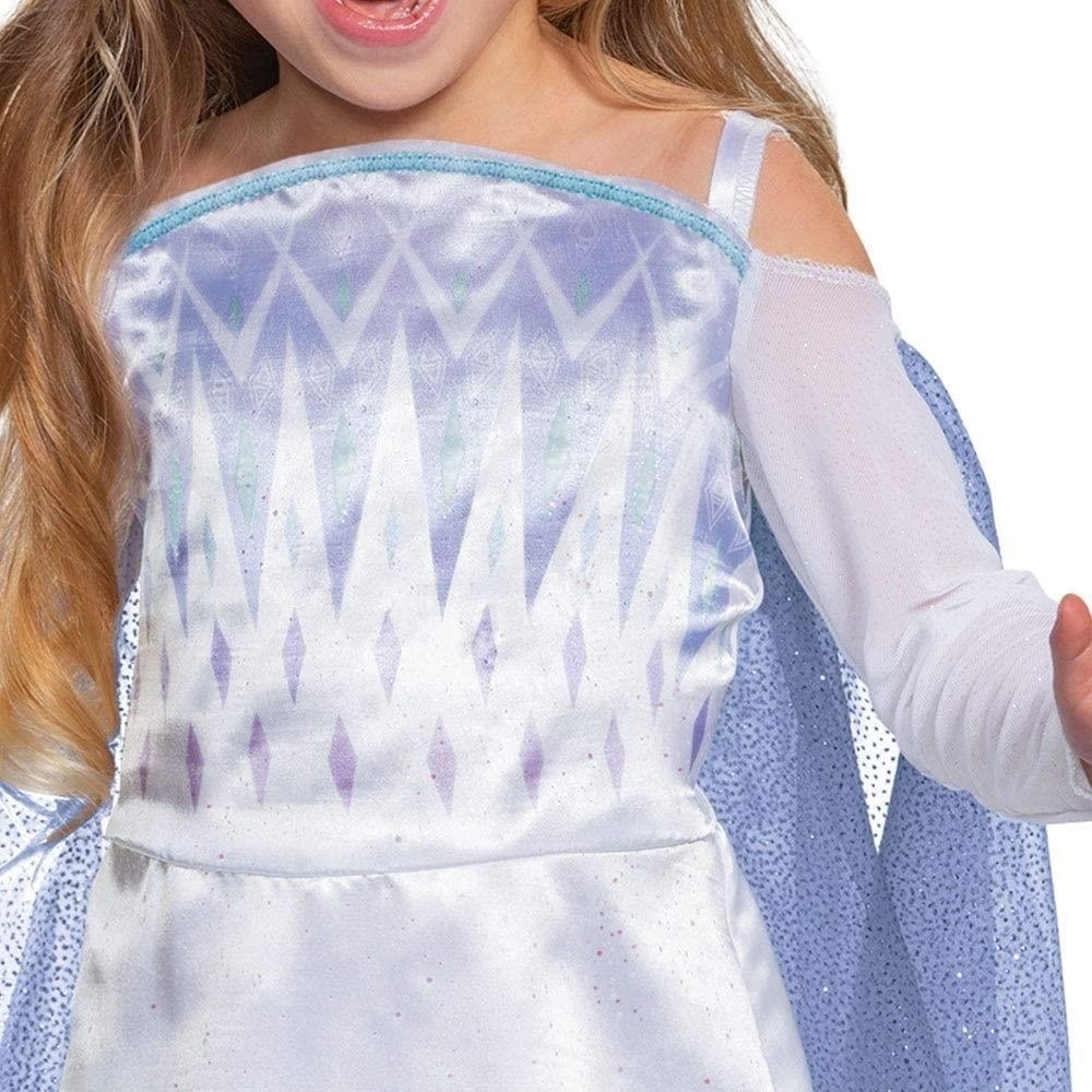 Disguise Elsa Classic Girls Size S 4/6X Costume Dress Cape Disney Frozen 2 Snow Queen Disguise