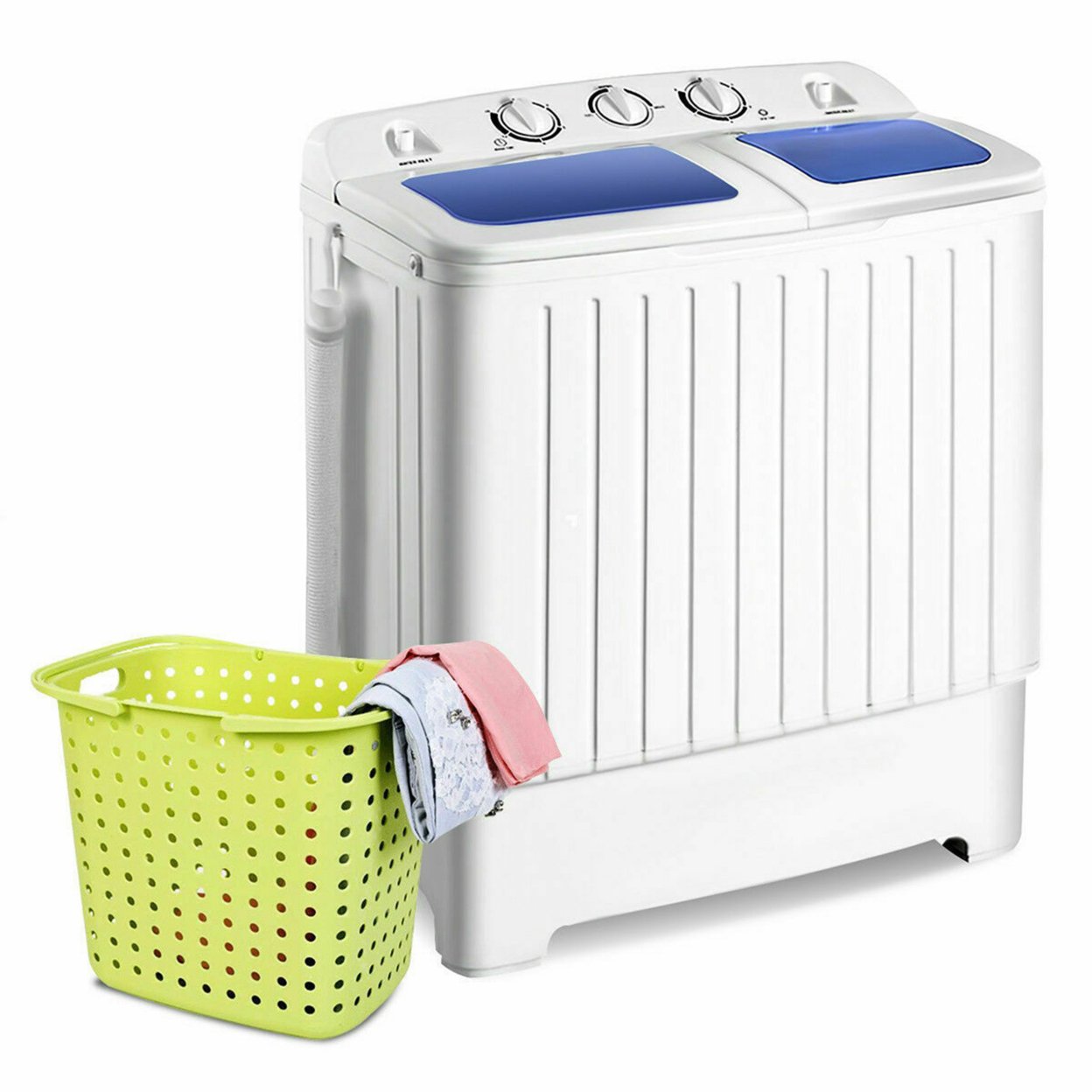 Gymax Compact Portable Washing Machine Twin Tub 17.6 lbs Washer Spinner Home Dorm