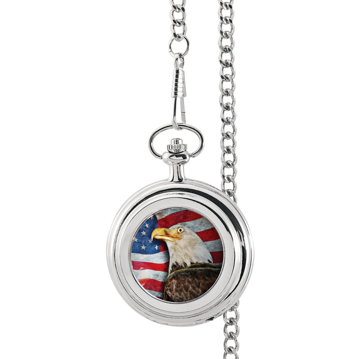 American Bald Eagle Colorized JFK Half Dollar Pocket Watch