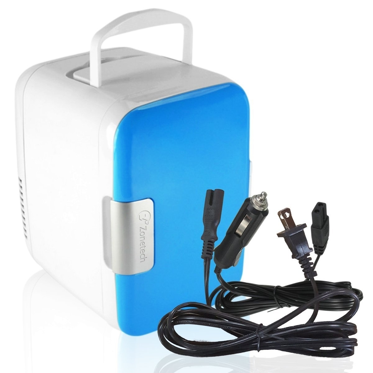 Zone Tech Portable Mini Fridge Cooler Warmer Car Boat Home Office AC DC  Adapter Blue
