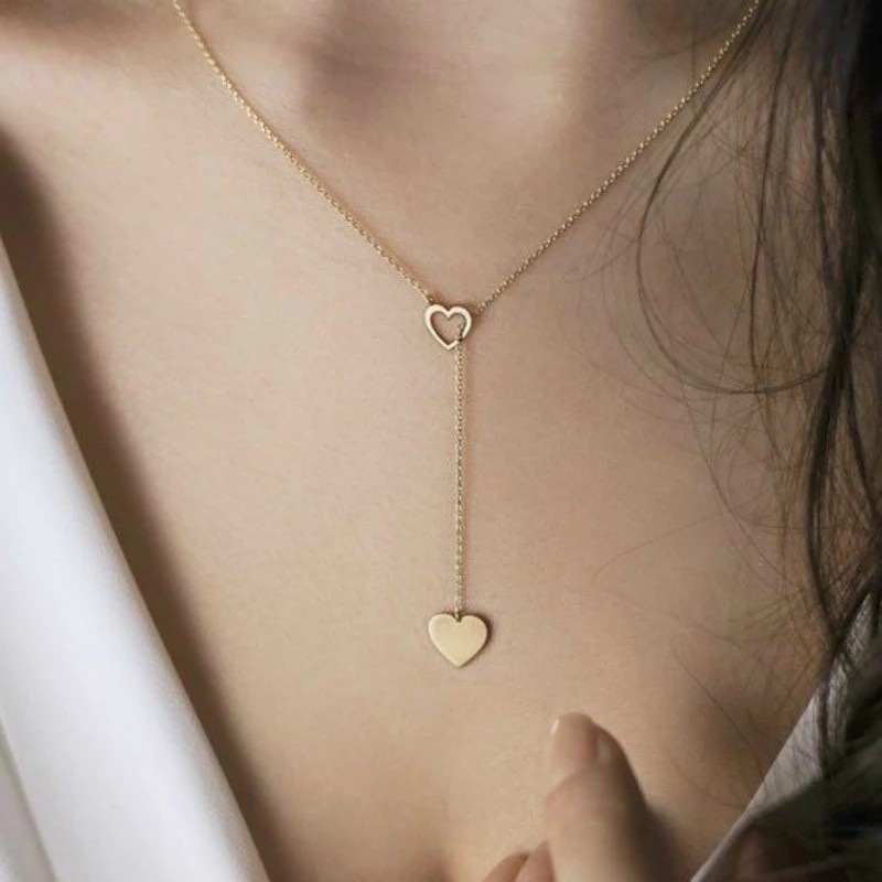 Bedazzled Bijou Silver Infinity Heart Lariat Necklace Heart Pendant Women's Silver Gold Jewelry Necklace Gift