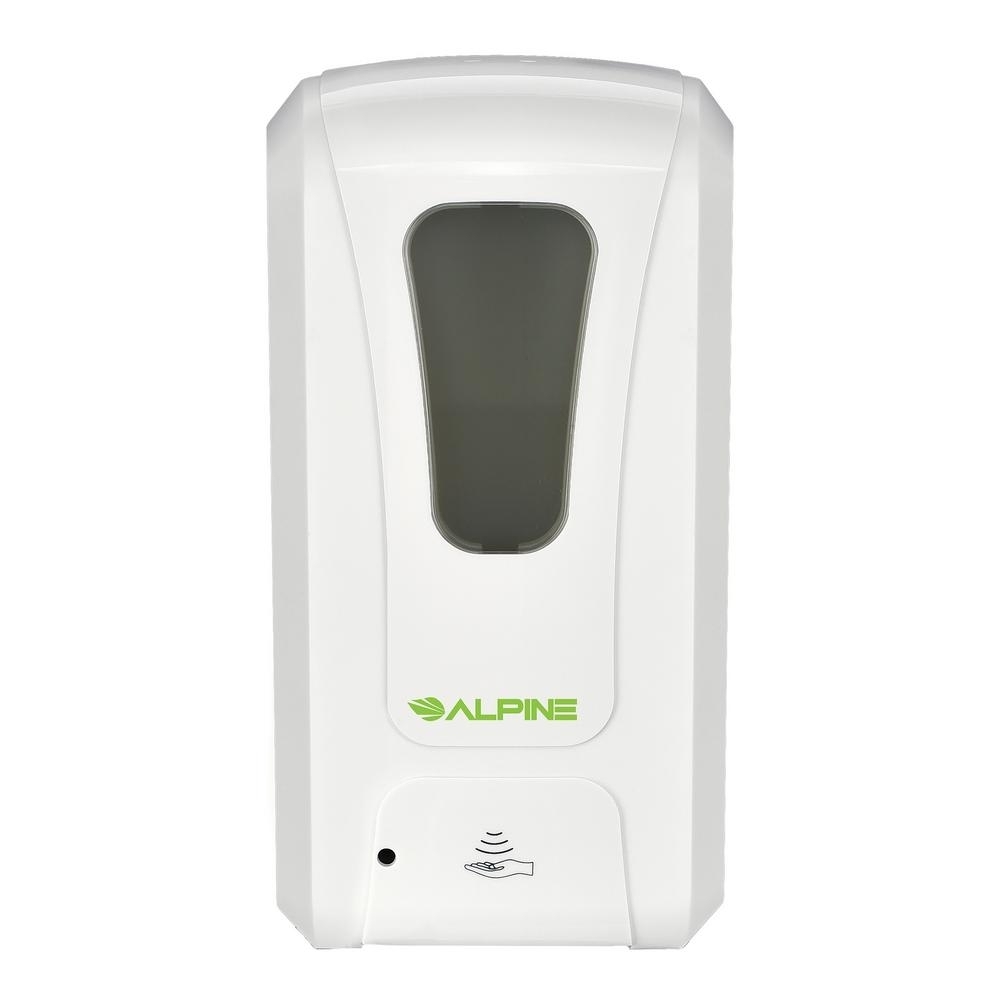 Alpine Industries 1200 ml. Wall Mount Automatic Liquid Hand Sanitizer Soap Dispenser in White