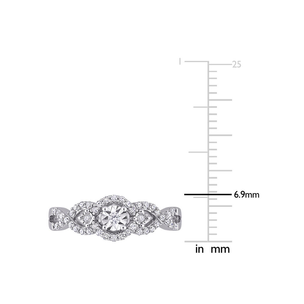 Gem And Harmony 1/4 Carat (ctw) Diamond Infinity Twist Ring in Sterling Silver