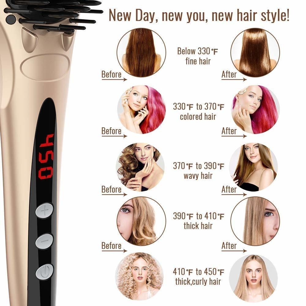 Dsermall Hair Straightener Brush for Silky Frizz-Free Hair with MCH Heating  Technology for Great Styling