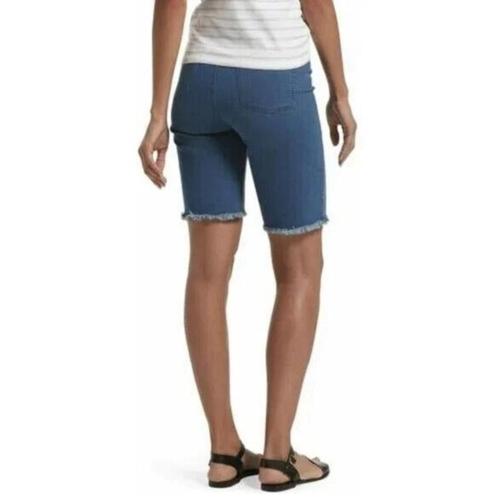 HUE Hue Ladies Ultra-Soft Denim High Rise Bermuda Shorts, WINDSOR BLUE  WASH, XS