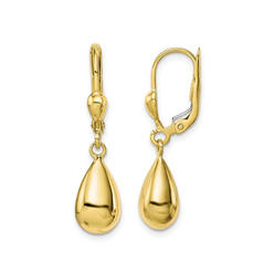 Gem And Harmony 10K Yellow Gold Polished Fancy Dangle Leverback Earrings