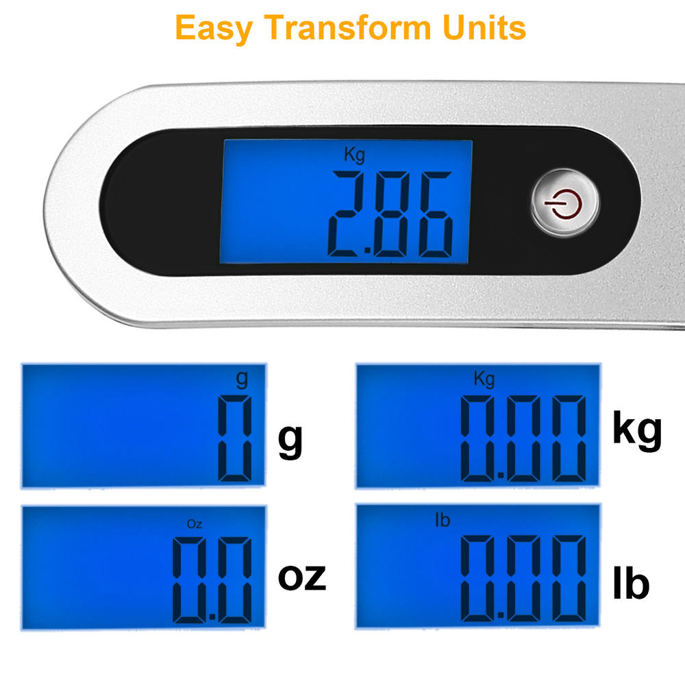 GLOBAL PHOENIX Portable Digital Luggage Scale 50kg 10g LCD Hanging Luggage Scale Electronic Digital Weight Scale for Travel Household