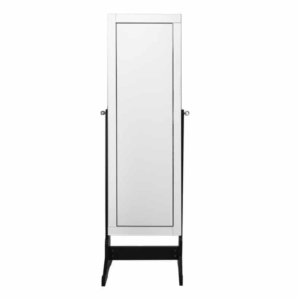 Inspired Home Margaret Full Length Jewelry Cheval Armoire Makeup Storage Organizer Mirror Border Lockable with LED