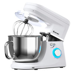 Costway 7.5 QT Tilt-Head Stand Mixer 6 Speed 660W with Dough Hook Beater White\Black\Red\Silver White