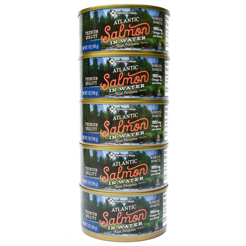 Member's Mark Canned Atlantic Salmon, 7 Ounce (Pack of 5)