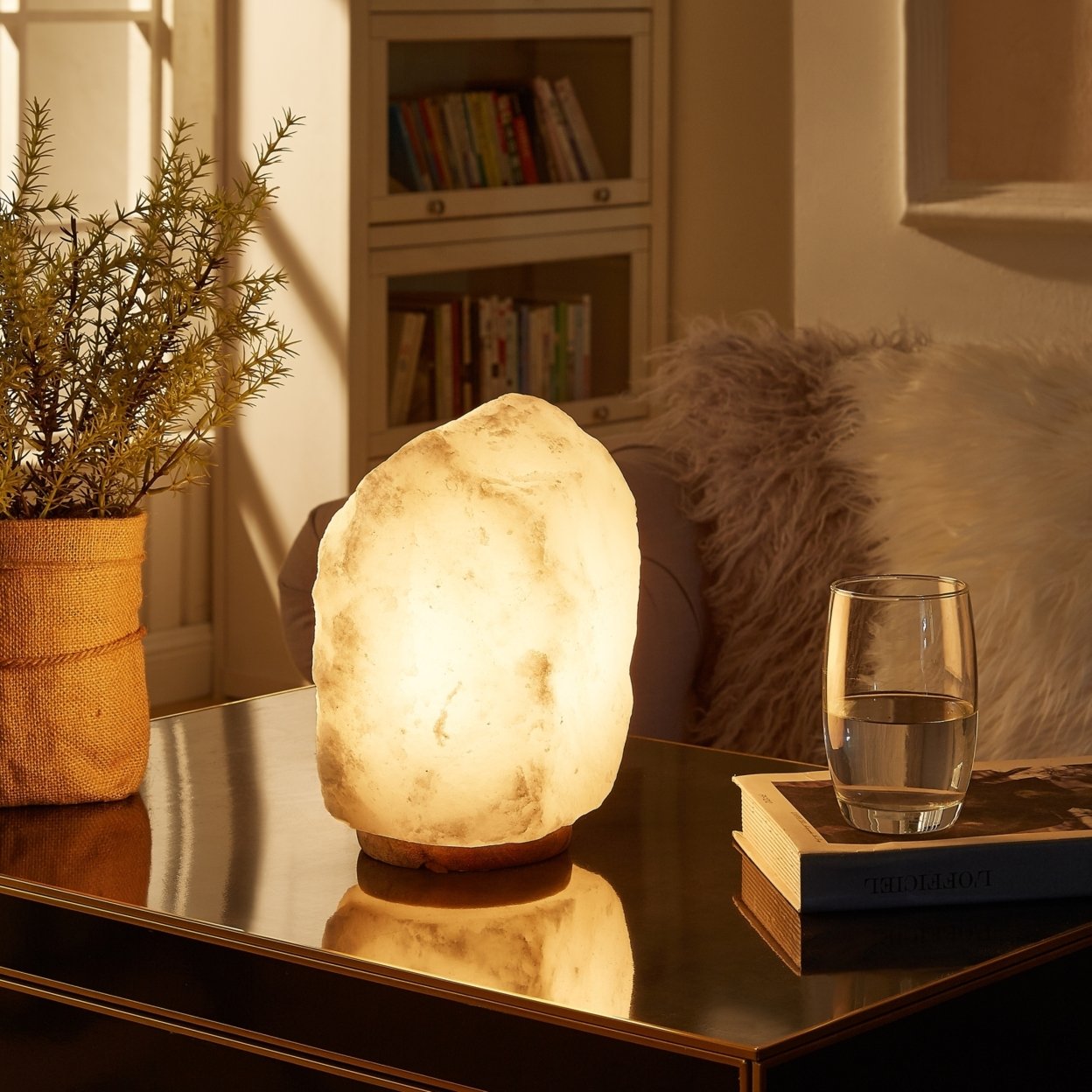 Loft Lyfe Abbas Salt Lamp - 8 Color Modes ,Authentic Himalayan Salt Crystal ,Natural Materials, Providing Health Benefits