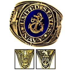 Rush Indstries, Inc. US Navy Deluxe Engraved Gold Color Ring
