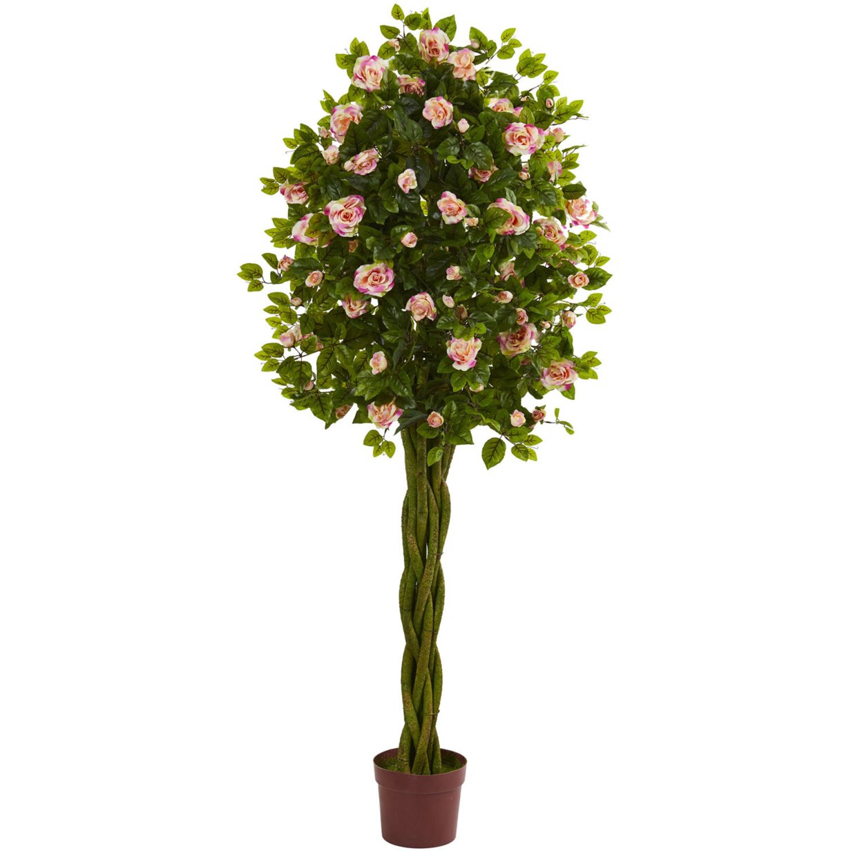 Nearly Natural 5504 6 ft. Rose Artificial Tree with Woven Trunk