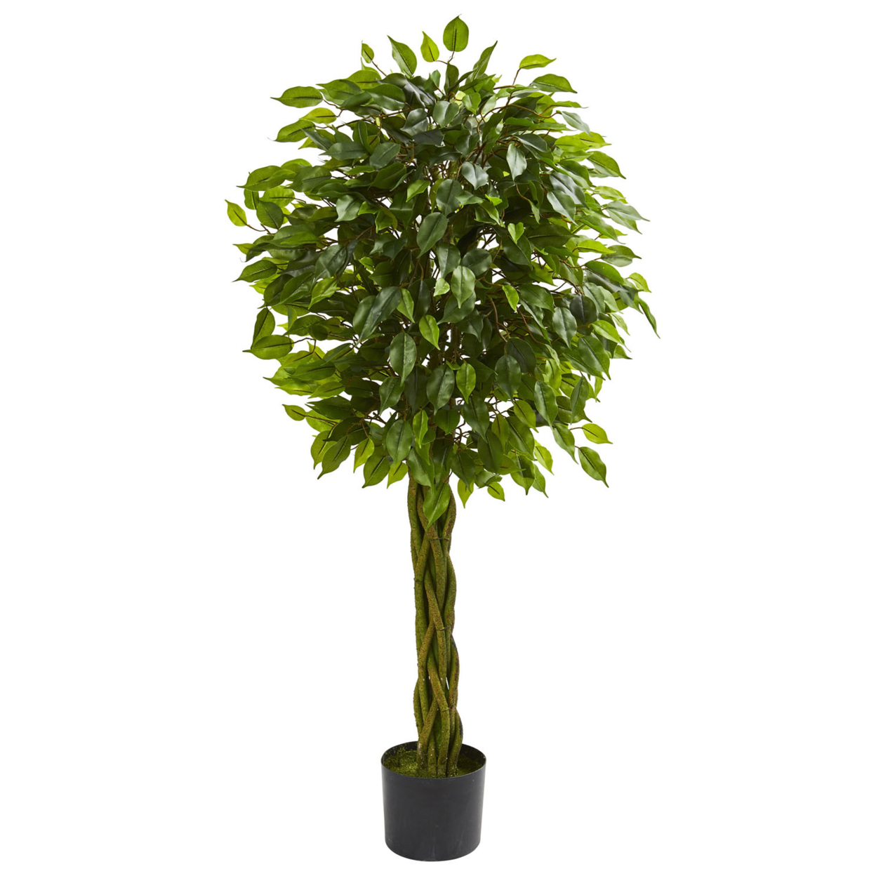 Nearly Natural 5532 4 ft. Ficus Artificial Tree with Woven Trunk UV Resistant