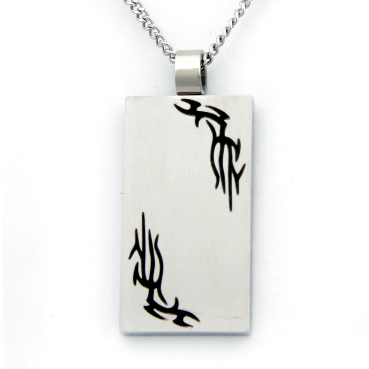 Rush Indstries, Inc. Tribal Design Dog Tag Stainless Steel Necklace