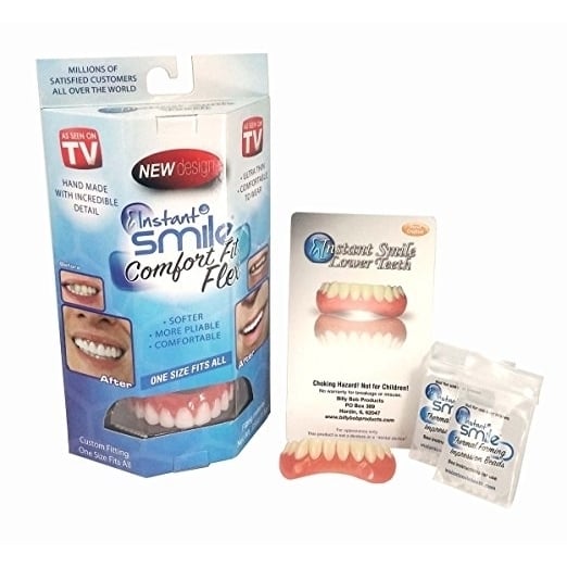Billy Bob Instant Smile Comfort Fit Flex Teeth Veneer Uppers and Lowers w\ 2 extra