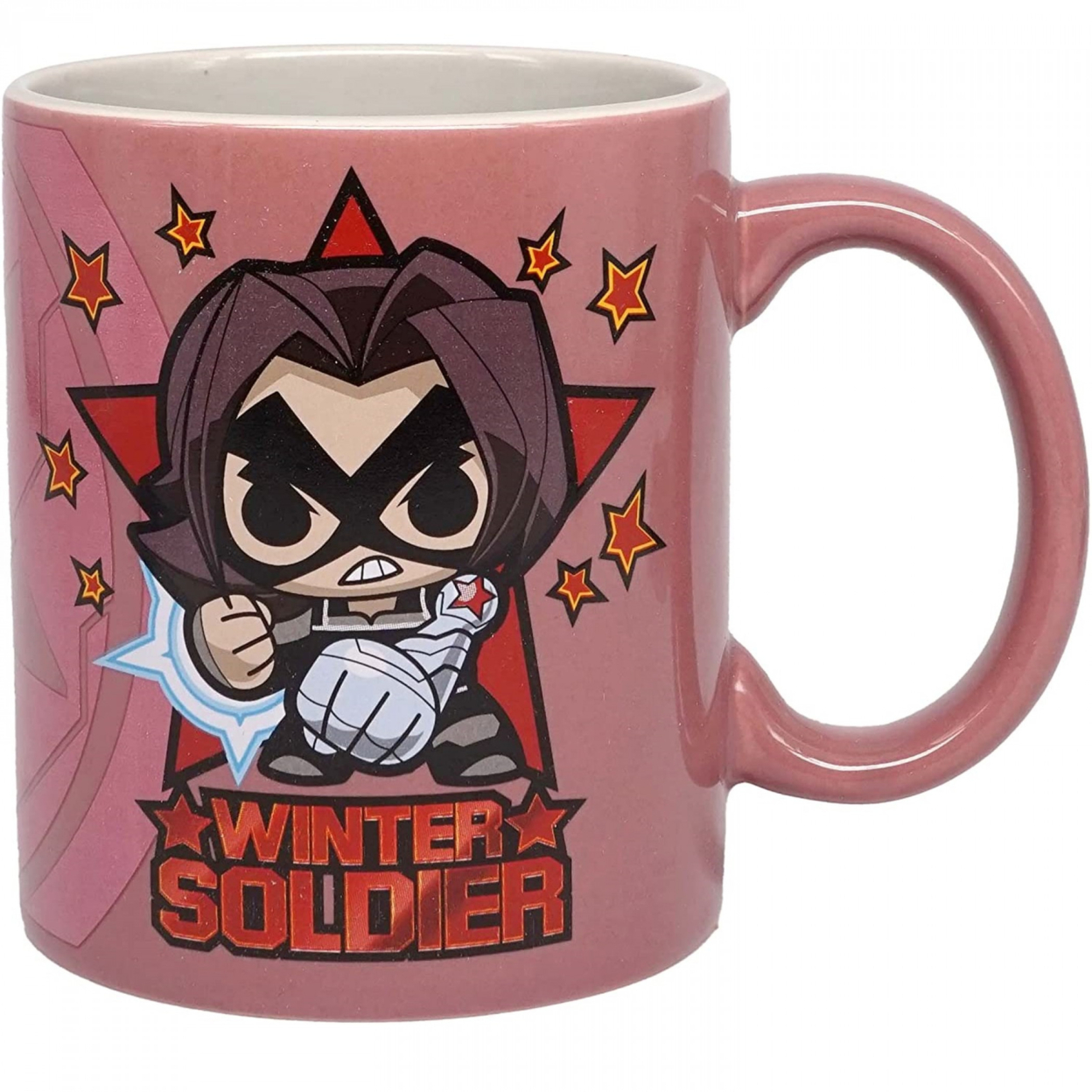 The Falcon and the Winter Soldier Marvel The Winter Soldier Chibi Character and Symbol 11oz. Ceramic Mug