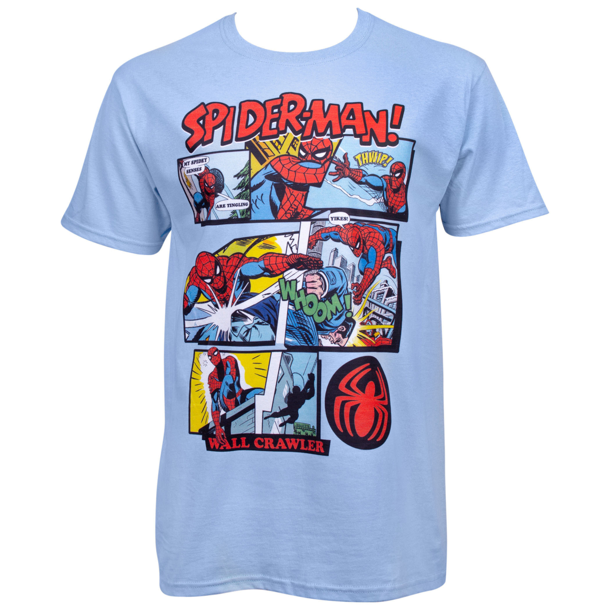 Spider-Man Comic Panels Blue T-Shirt