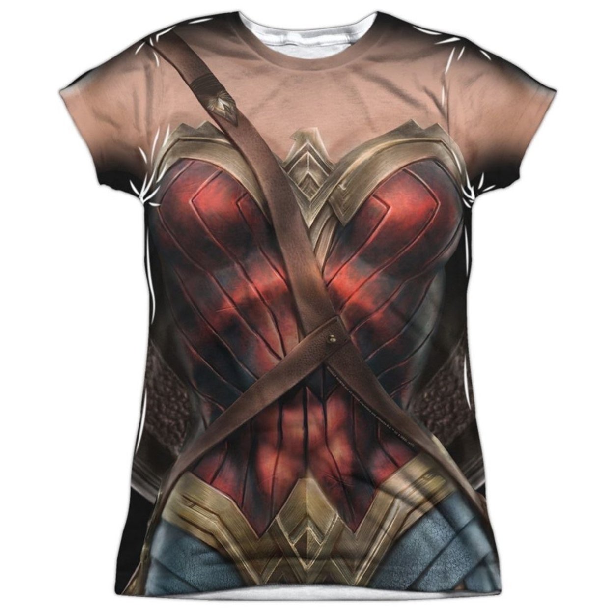 DC Comics Wonder Woman Uniform Womens Sublimated Juniors T-Shirt