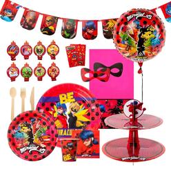 Mighty Mojo Miraculous Ladybug Party in a Box Birthday Decoration 126pc Supply Kit Mighty Mojo