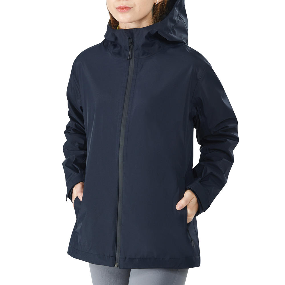 Gymax Goplus Womens Waterproof Rain Jacket Windproof Hooded Raincoat Shell with Cuff Navy