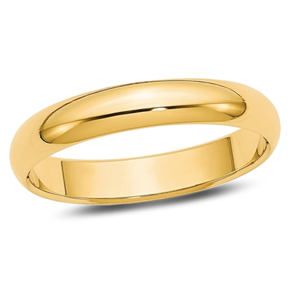 Gem And Harmony Ladies 14K Yellow Gold 4mm Wedding Band Ring