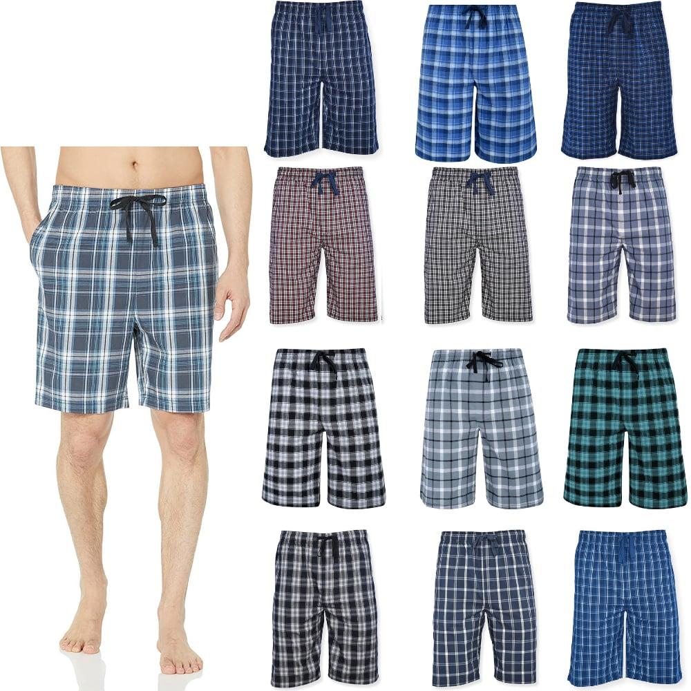 Bargain Hunters 3-Pack: Mens Soft Plaid Flannel Sleep Lounge Pajama Shorts