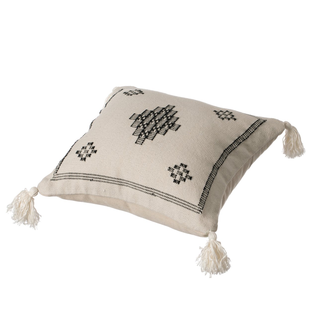 Deerlux 16" Throw Pillow Cover with Southwest Tribal Pattern and Corner Tassels