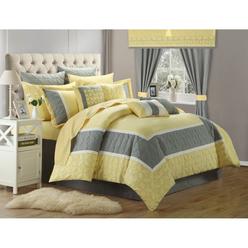 Chic Home 24/25 Piece Ariane Duvet Covered Embroidered Room in a Bag Comforter Set Sheet Set Window Curtain Set
