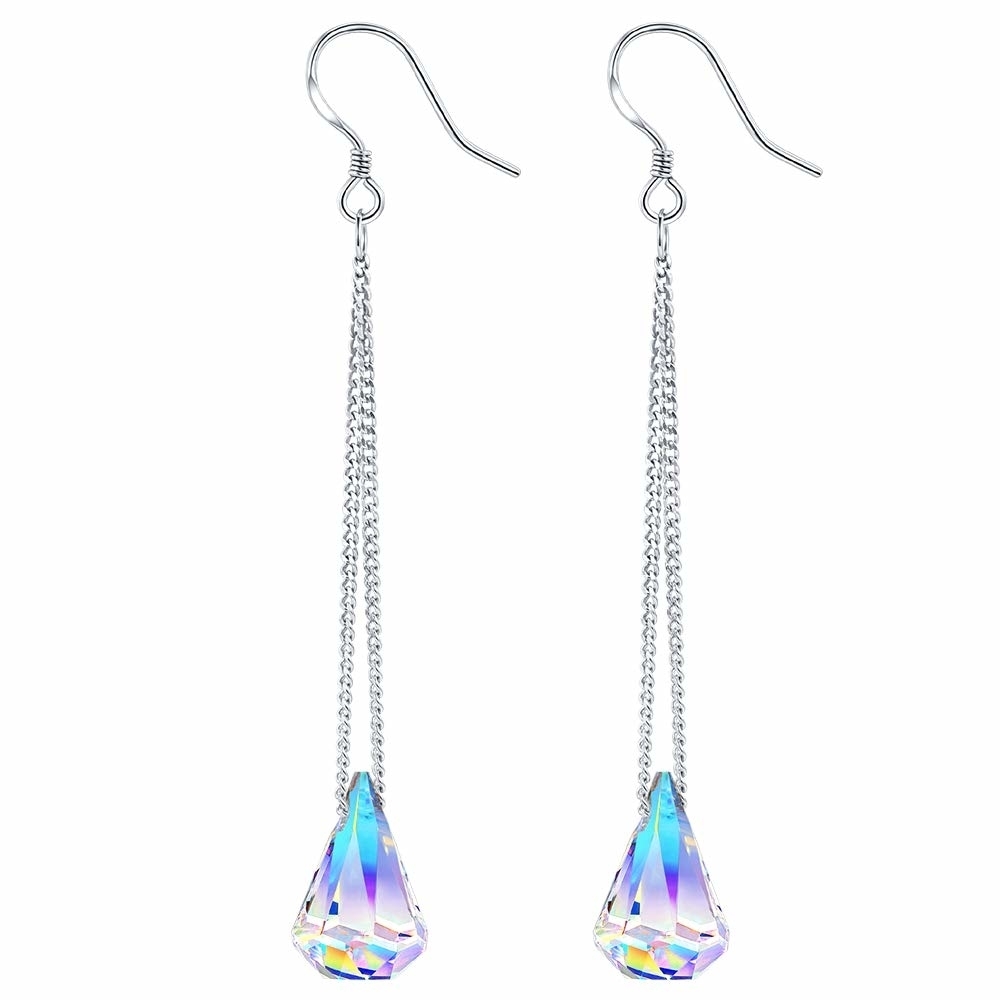 Yeidid International Aurora Borealis Swarovski Crystal Drop Earrings