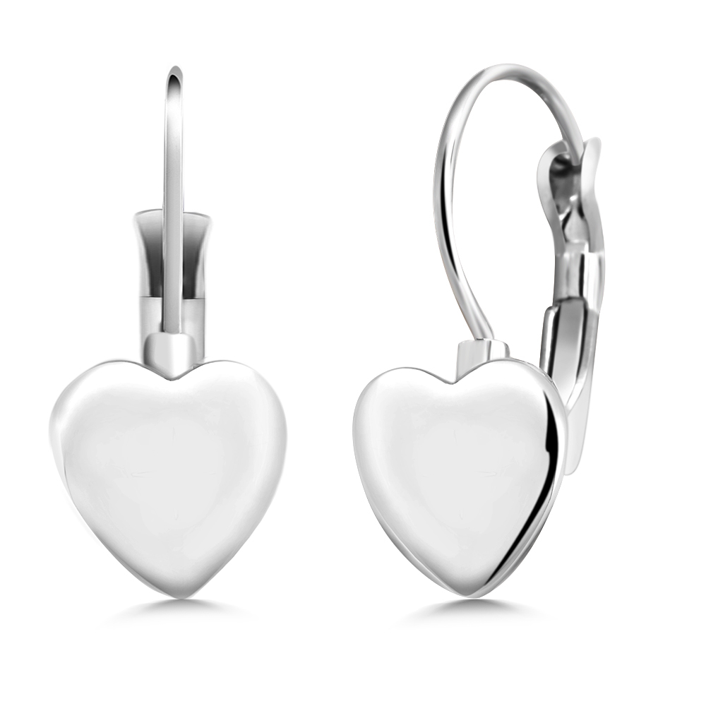 Beverly Hills Silver Drop Heart Earrings