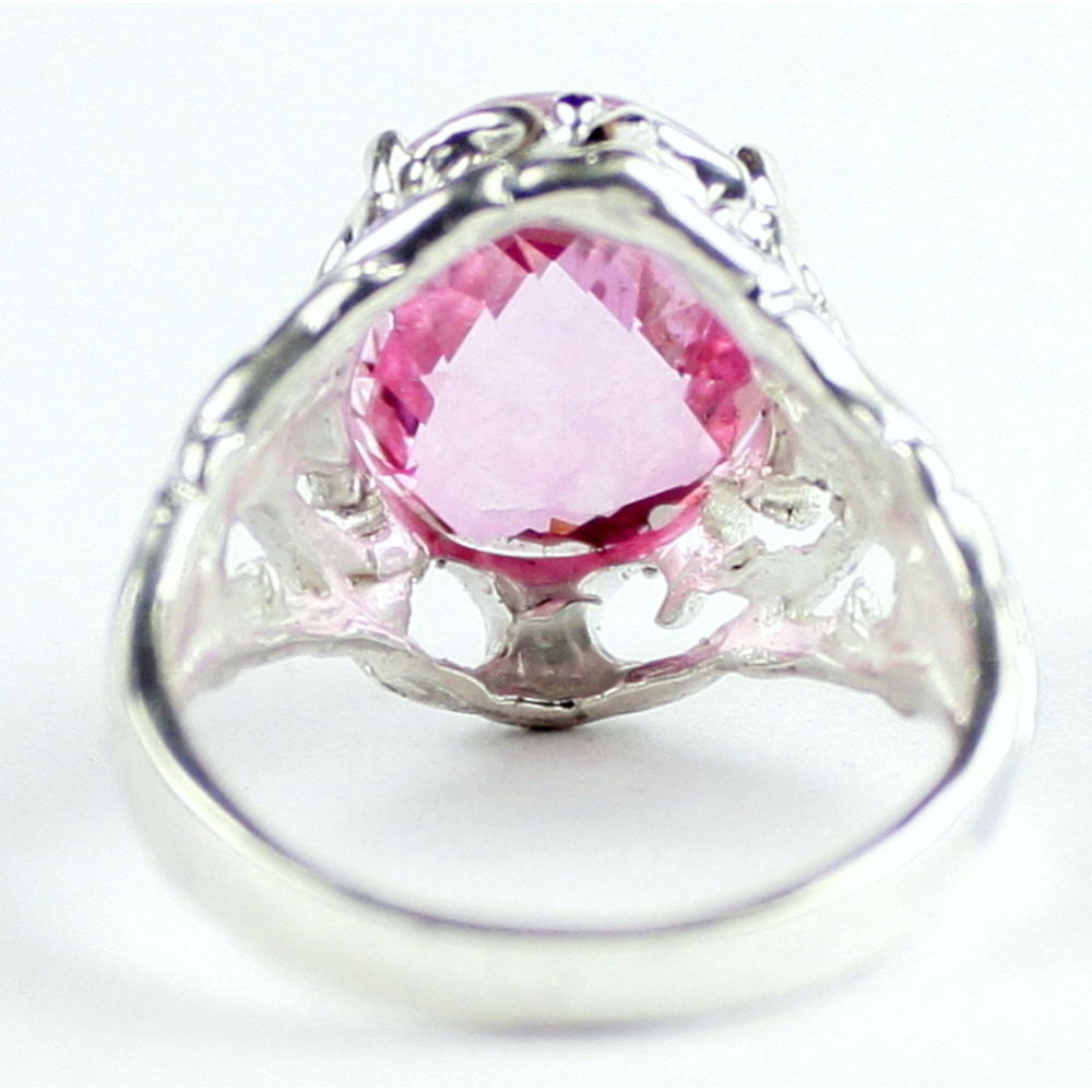 SylvaRocks SR114, Pure Pink Topaz, 925 Sterling Silver Ring,
