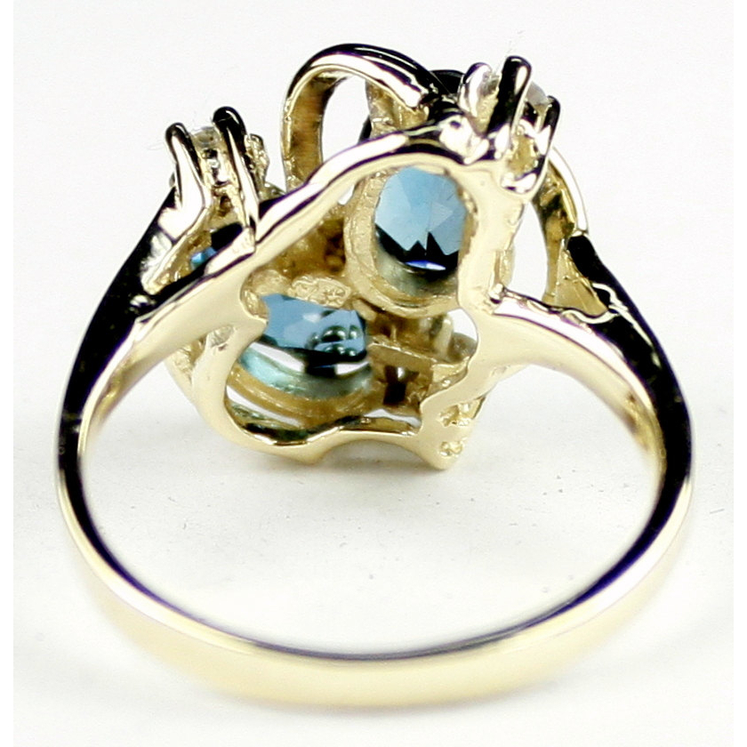 SylvaRocks 10K Gold Ladies Ring London Blue Topaz R016