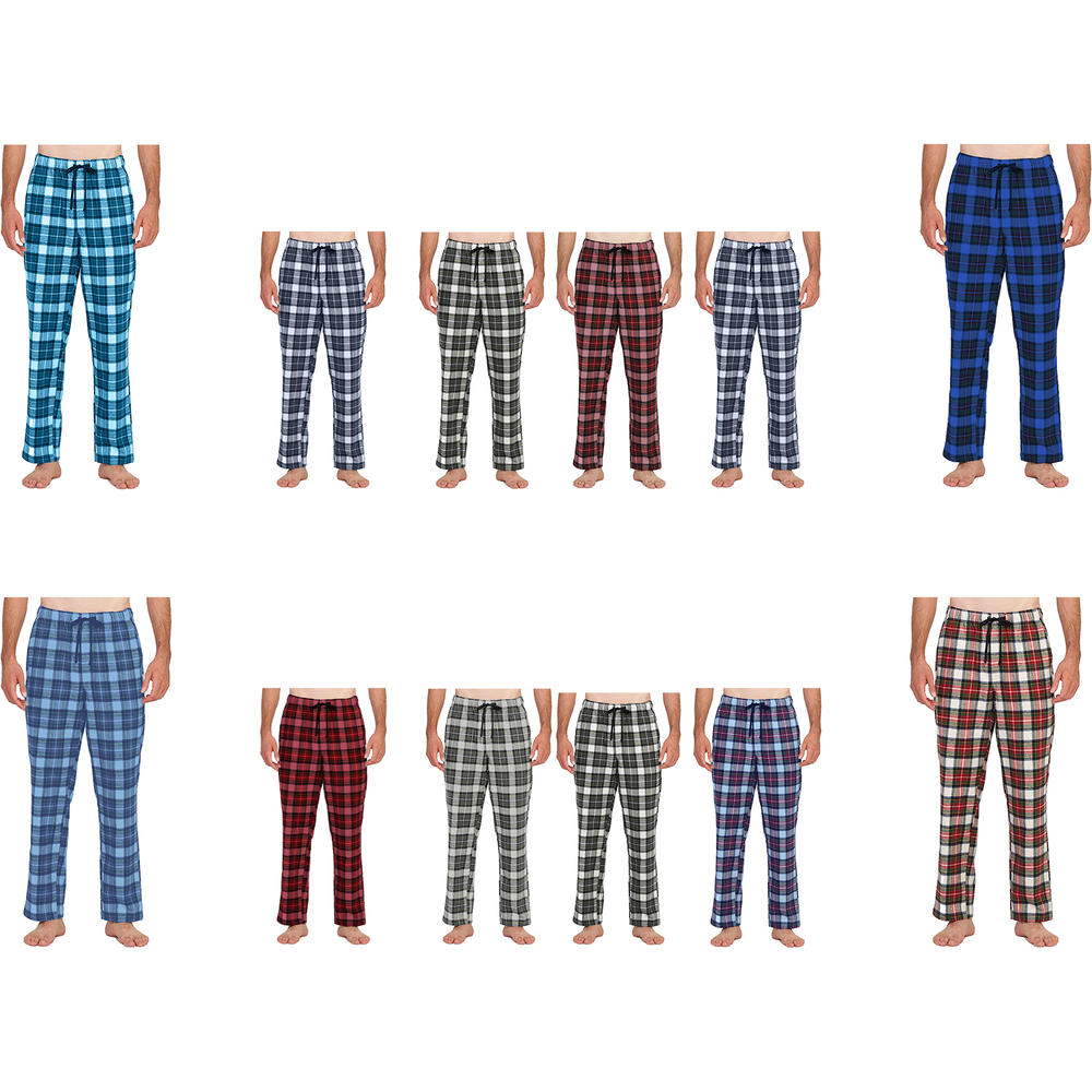 Bargain Hunters 2-Pack: Mens Soft 100% Cotton Flannel Plaid Lounge Pajama Sleep Pants