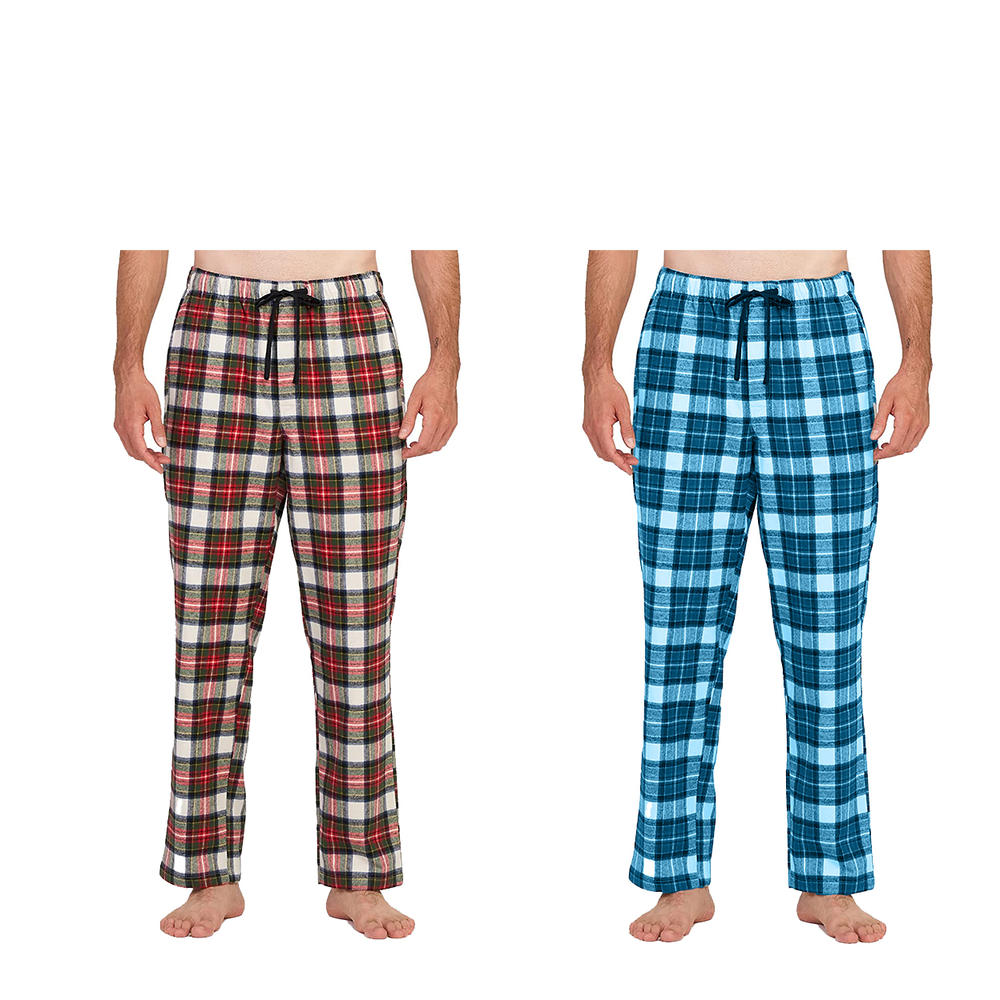 Bargain Hunters 3-Pack: Mens Soft 100% Cotton Flannel Plaid Lounge Pajama Sleep Pants